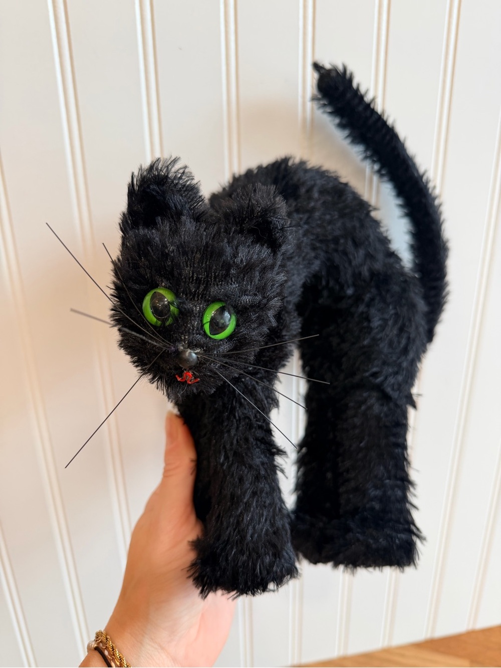 Vintage Halloween Black Cat Decor